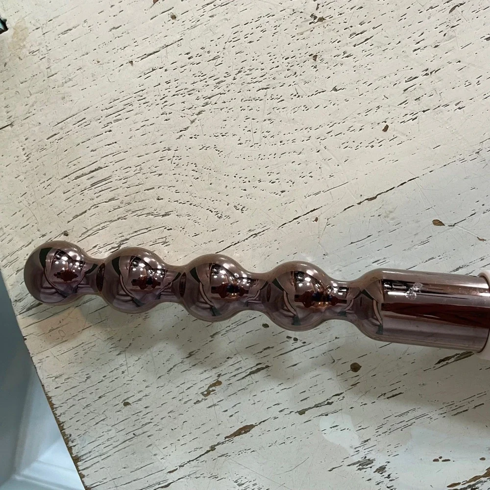 L'ange Le Perle Bubble Curling Wand Rose Gold Titanium Pink Hair Styling Tool